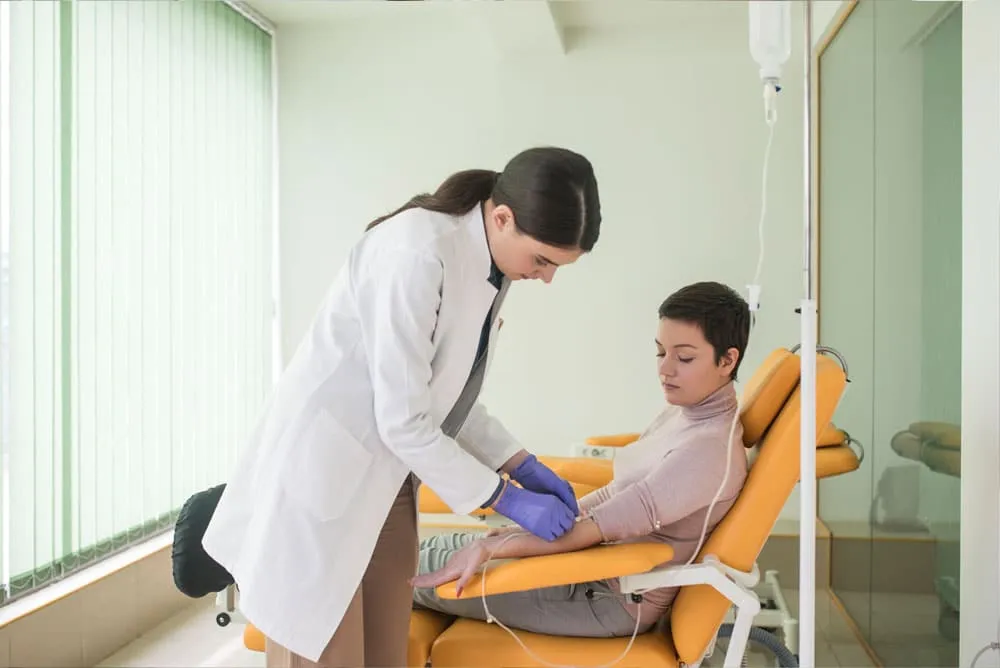 patient receiving infusion therapy